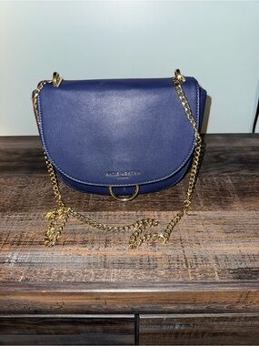 Katie Loxton Navy Gold-Chain Saddle Crossbody